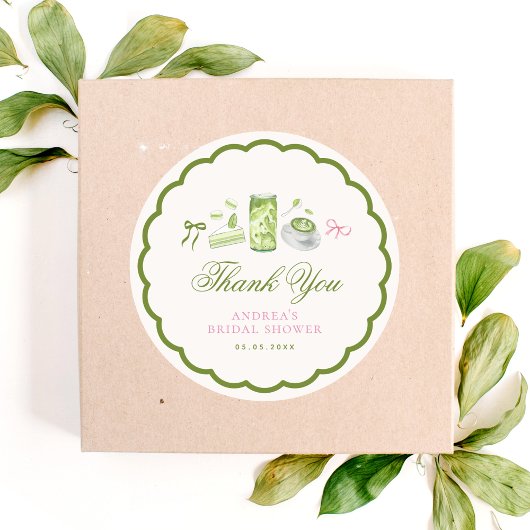 She Found Her Perfect Matcha Bridal Shower Favor Runder Aufkleber