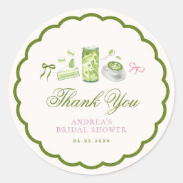She Found Her Perfect Matcha Bridal Shower Favor Runder Aufkleber