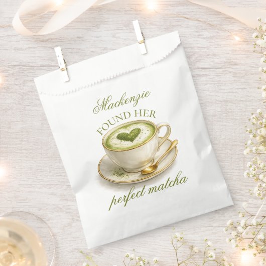 She Found Her Perfect Matcha Bridal Shower Geschenktütchen (Ausgeschnitten)
