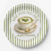 She Found Her Perfect Matcha Bridal Shower  Pappteller (Vorderseite)