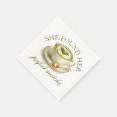 She Found Her Perfect Matcha Bridal Shower  Serviette (Ecke)