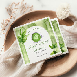 She Found Her Perfect Matcha Elegant Bridal Shower Serviette
