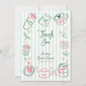 She Found Her Perfect Matcha Green  Bridal Shower Dankeskarte (Vorderseite)