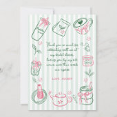 She Found Her Perfect Matcha Green  Bridal Shower Dankeskarte (Rückseite)