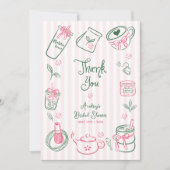 She Found Her Perfect Matcha Green Bridal Shower Dankeskarte (Vorderseite)