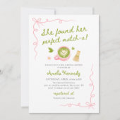 She Found Her Perfect Matcha Green Bridal Shower Einladung (Vorderseite)