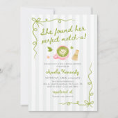 She Found Her Perfect Matcha Green Bridal Shower Einladung (Vorderseite)