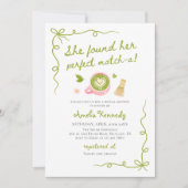 She Found Her Perfect Matcha Green Bridal Shower Einladung (Vorderseite)