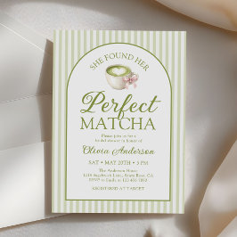 She Found Her Perfect Matcha Green Bridal Shower Einladung