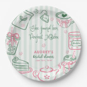 She Found Her Perfect Matcha Green Bridal Shower N Pappteller (Vorderseite)