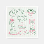 She Found Her Perfect Matcha Green Bridal Shower N Serviette (Vorderseite)