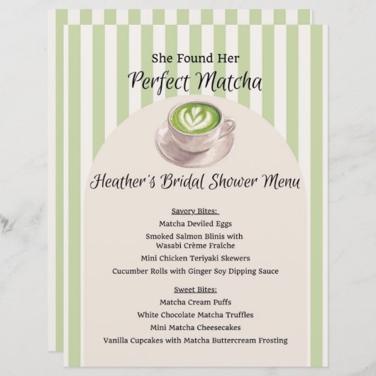 She Found Her Perfect Matcha Menu (Vorne/Hinten)