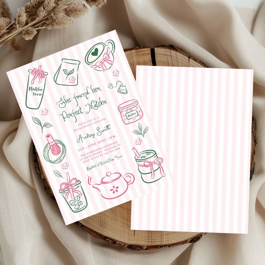 She Found Her Perfect Matcha Pink Bridal Shower Einladung