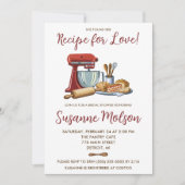 She Found her Recipe for Love! Bridal Shower Einladung (Vorderseite)
