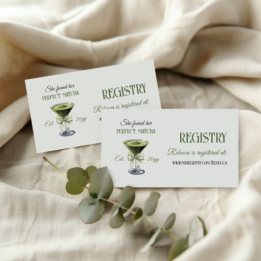She Found Perfect Matcha Bridal Shower Registry Begleitkarte