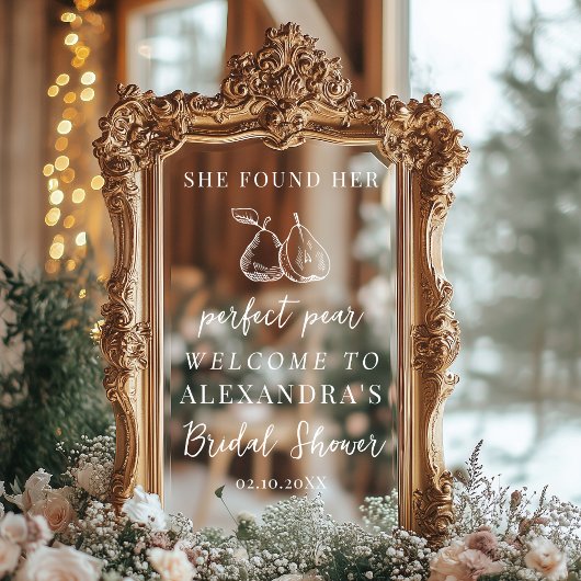 She Found Perfect Pear Selfie Mirror Welcome Sign Fensteraufkleber