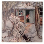"She Found Ripe Strawberries" von Arthur Rackham Fliese (Vorderseite)