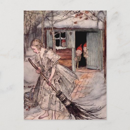 "She Found Ripe Strawberries" von Arthur Rackham Postkarte (Vorderseite)