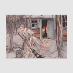 "She Found Ripe Strawberries" von Arthur Rackham Seidenpapier
