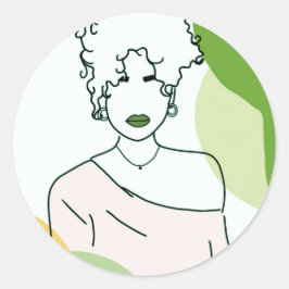 she - green runder aufkleber