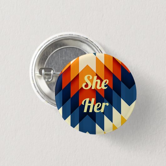 She/Her Gender Pronoun Pin Button (Vorne & Hinten)