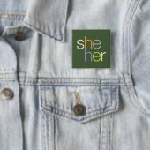 she her Pronoun Button Pin (Beispiel)