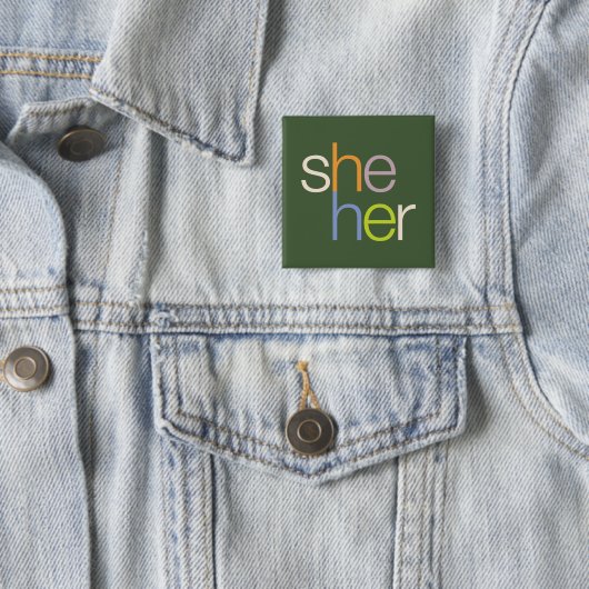 she her Pronoun Button Pin (Beispiel)
