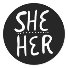 SHE / HER Pronouns BLack Handlettering Set von