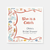 She Is a Catch Coastal Nautical Bridal Shower Serviette (Vorderseite)