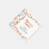 She Is a Catch Coastal Nautical Bridal Shower Serviette (Ecke)