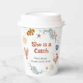 She Is a Catch I Nautical Bridal Shower Pappbecher (Vorderseite)