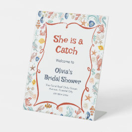 She Is a Catch Nautical Bridal Shower Welcome Sockelschild