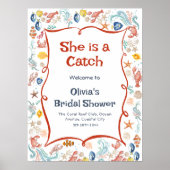 She Is a Catch Ocean Welcome Poster Nautical (Vorne)