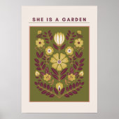 She Is a Garden – Botanical Wall Art (Sage) Poster (Vorne)