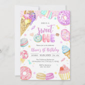 She is a Sweet One Birthday Party Invitation Einladung (Vorderseite)