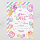 She is a Sweet One Birthday Party Invitation Einladung (Vorne/Hinten)