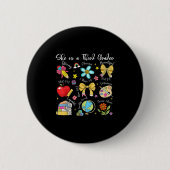 She Is A Third Grader Bible Verses Back To School  Button (Vorderseite)