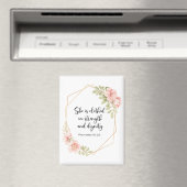 She Is Clothed in Strength and Dignity Floral Magnet (In Situ (Geschirrspüler))