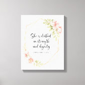 She Is Clothed in Strength and Dignity Pink Leinwanddruck (Vorderseite)