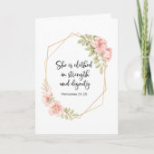 She Is Clothed in Strength & Dignity Encouragement Karte (Vorderseite)