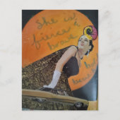 She is fierce and brave bold collage postkarte (Vorderseite)
