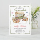 She Is Fresh Off The Market Bridal Shower Einladung (Stehend Vorderseite)