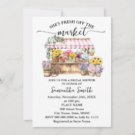 She is Fresh Off the Market Floral Bridal Shower Einladung