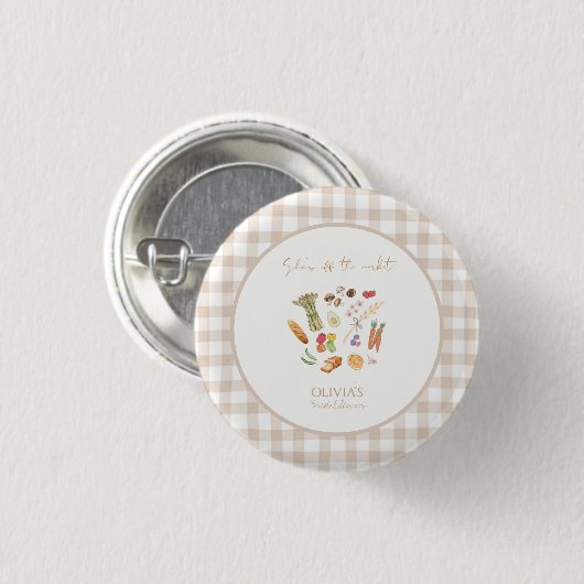 She is off the market floral bridal shower button (Vorne & Hinten)