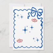 She is Ready to POP Blue Coquette Invitation Einladung (Rückseite)