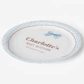 She Is Ready to Pop Blue Soda Pop Baby Shower Pappteller (Schrägansicht)