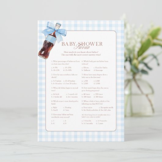 She Is Ready to Pop Blue Trivia Game Card Hinweiskarte (Stehend Vorderseite)