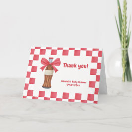 She is Ready to Pop Soda Bottle Baby Shower Dankeskarte