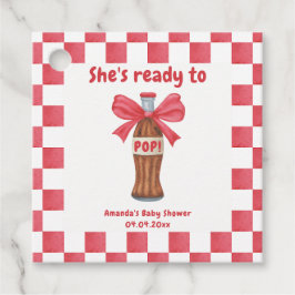 She is Ready to Pop Soda Bottle Baby Shower Geschenkanhänger