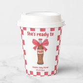 She is Ready to Pop Soda Bottle Baby Shower Pappbecher (Vorderseite)